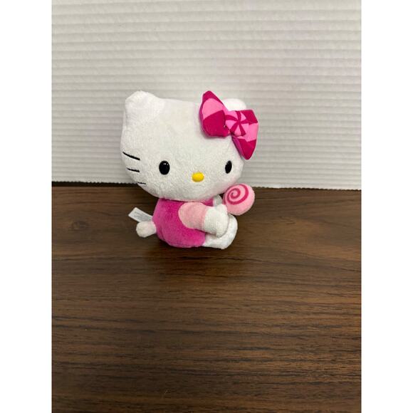 Hello Kitty Plush Toy with Lollipop Pink Bow Sanrio Jakks  5" 2010 - Picture 2 of 6